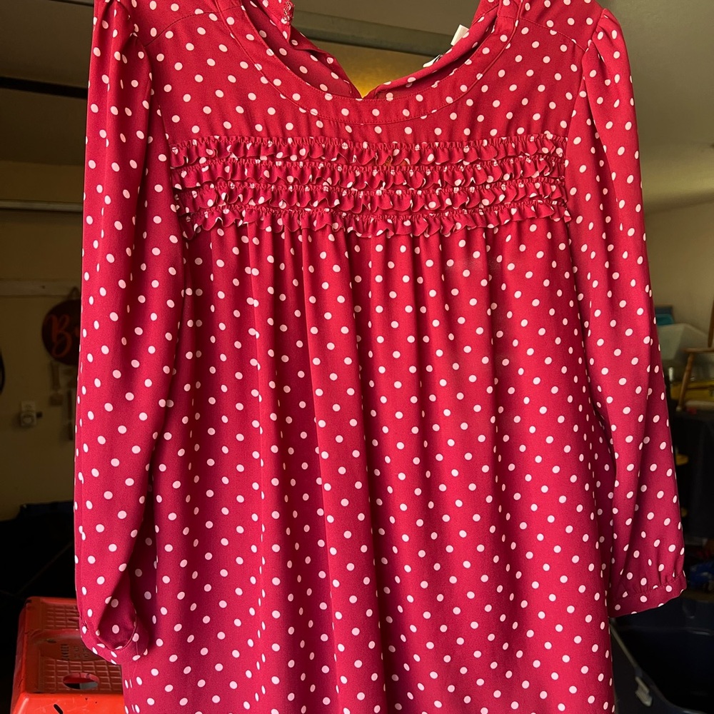 Polka Dot Shirt- Red